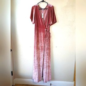 Baltic Born Meghan Velvet Wrap Maxi Dress, Mauve, New With Tags!